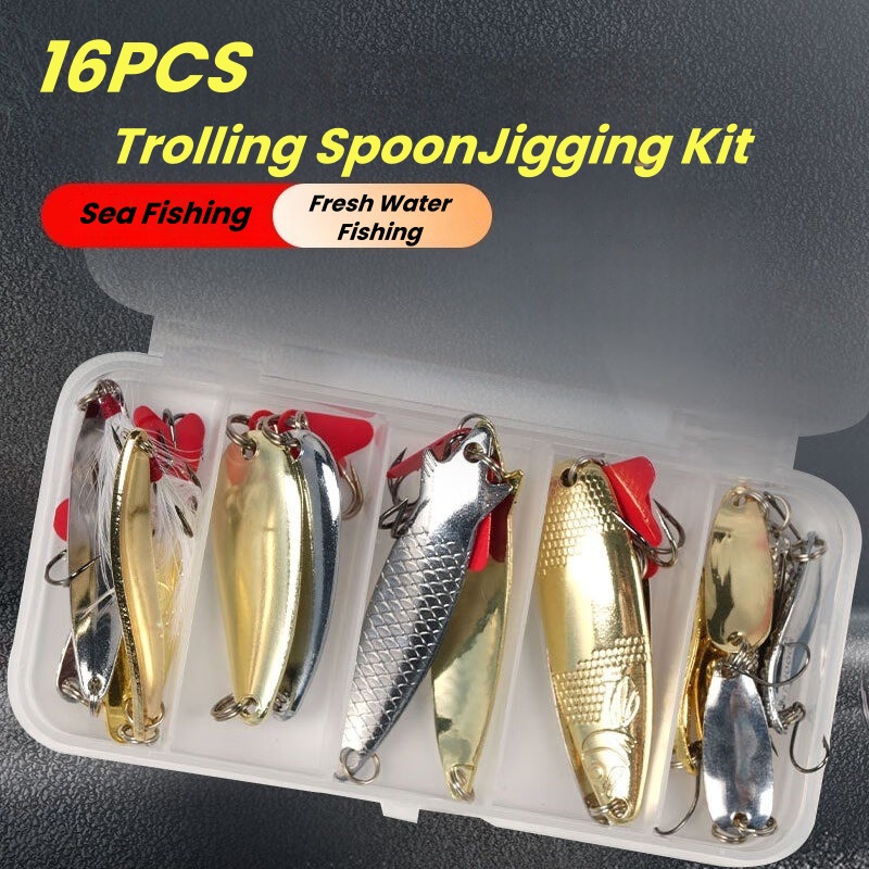 طقم طُعم صيد السمك 16 قطعة، طُ - مراجعة Fishing Equipment Set وسعره