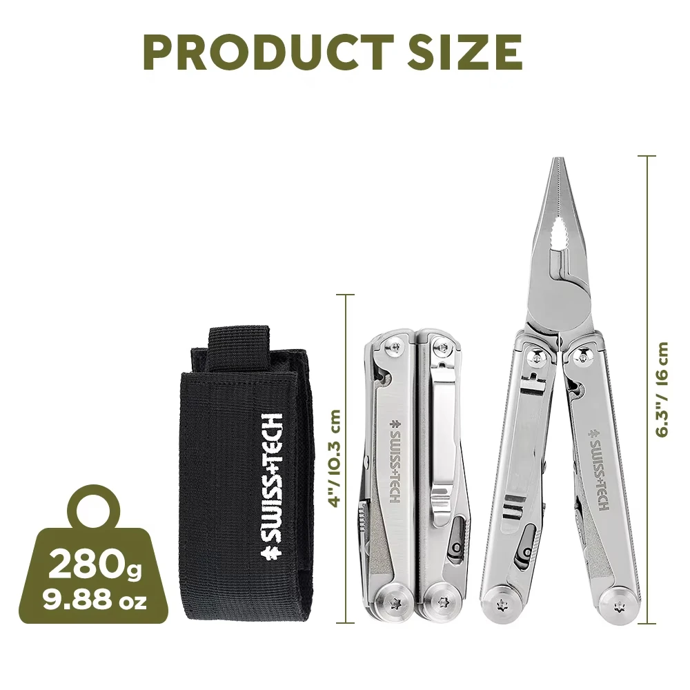 سويسرية TECH 18 في 1 كماشة متع - مراجعة Fishing Equipment Set وسعره